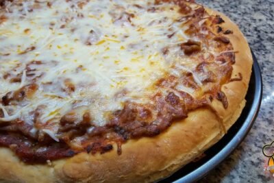 Pizza boloñesa sin gluten