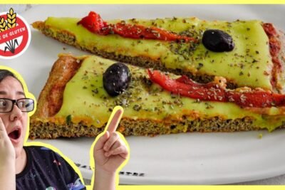 Pizza vegetariana sin gluten